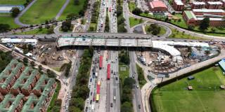 Panorámica del puente de la 153 con autopista Norte