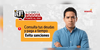 Imagen de la pieza gráfica que invita a ponerse al día con impuestos en Bogotá