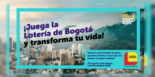 Imagen de la pieza gráfica que promociona el sorteo de la Lotería de Bogotá de este jueves 2 de octubre