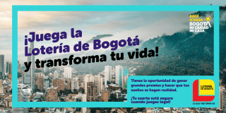 Imagen de la pieza gráfica que promociona el sorteo de la Lotería de Bogotá de este jueves 23 de octubre