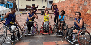 Imagen de los deportistas en sillas de ruedas