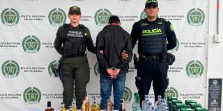 Foto con la captura del hombre que hurtó un supermercado en Chapinero 