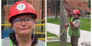 Fotos de Gloria Inés, auxiliar de tráfico de la UMV. 