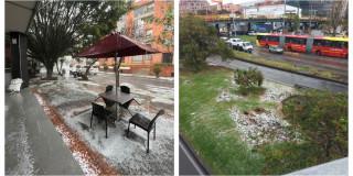 Foto de una granizada en Bogotá.