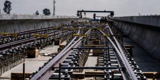 2,4 kilómetros de rieles instalados viaducto Línea 1 del Metro Bogotá