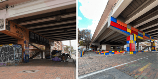 Fotos recuperación bajo puente de la calle 53 con NQS en Bogotá 2025