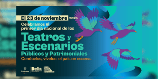 Imagen de la pieza gráfica que promociona el primer Día de Teatros y Escenarios Públicos y Patrimoniales