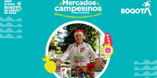 Foto de un campesino durante una de las jornadas de los Mercados Campesinos de Bogotá.