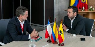 El alcalde mayor de Bogotá, Carlos Fernando Galán, y el gobernador de la Región Metropolitana de Santiago, Claudio Orrego