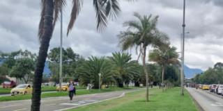 Foto de manifestantes en una vía de Bogotá 