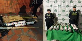 Fotos de la incautación de pólvora en los barrios Boyacá Real y Las Ferias en Bogotá.