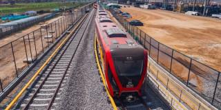 Foto del inicio de la fase electrificación del Patio Taller Línea 1 del Metro Bogotá.