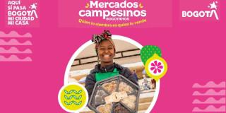 Foto de una mujer campesina en uno de los Mercados Campesinos.