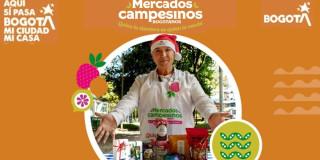 Foto de un campesino durante una de las jornadas de los Mercados Campesinos de Bogotá.