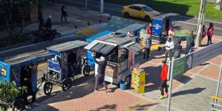 Foto de la recuperación de 18 m² de espacio público en autopista Norte en Bogotá