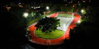 Foto que muestra un parque de Bogotá 