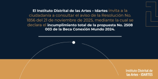 Imagen con información sobre el incumplimiento Beca Conexión Mundo 2024