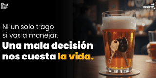 Imagen del cartel de la campaña que invita a no tomar trago si se va a manejar.