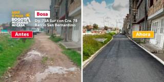 Foto del antes y después de trabajos en Bosa
