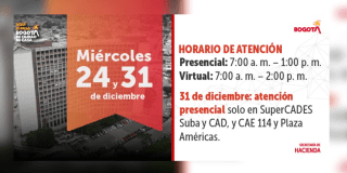 Imagen con información de los horarios de atención de la Secretaría de Hacienda