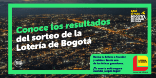 Imagen de la pieza gráfica que promociona el sorteo de la Lotería de Bogotá de este jueves 4 de diciembre.