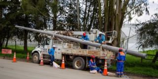 Foto que muestra trabajadores de Enel Colombia realizando labores de mantenimiento