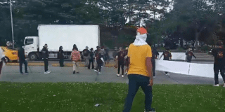 Imagen de manifestantes en la Avenida El Dorado.