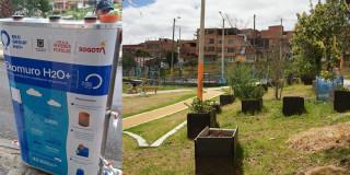 Foto que muestra un tanque recolector de agua lluvia