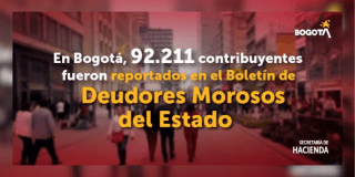 Imagen de la pieza gráfica que indica la cantidad de morosos en Bogotá