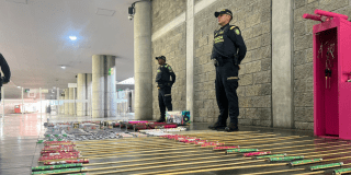 Una foto con la pólvora incautada en Bogotá 