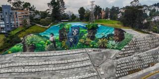 Foto de un mural en una obra de Bogotá