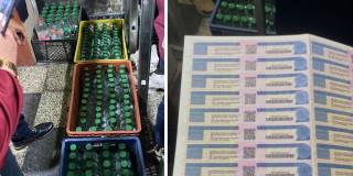 Collage de lo incautado y las colillas 