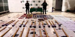 En la foto las incautaciones de pólvora en Bogotá