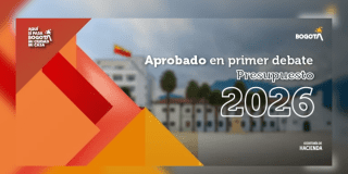 Imagen de la pieza gráfica que promociona el presupuesto de Bogotá 2026 