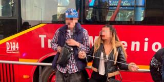 En la foto los detenidos por la reventa de pasajes