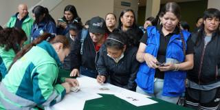 Foto que muestra mujeres recicladoras en el encuentro desarrollado en Bogotá