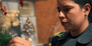 Imagen de la patrullera Valentina Ortega de la estación de Puente Aranda