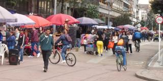 Foto de la carrera Séptima en el centro de Bogotá.