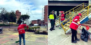 Fotos del operativo de espacio público en la calle 26 en Bogotá.