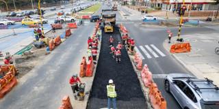 Foto de un frente de obra del IDU.