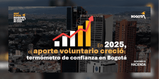 Pieza gráfica sobre el aporte voluntario en Bogotá