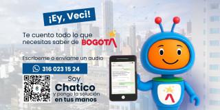 pieza de diseño donde se da información de cómo hablar con chatico