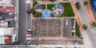 Imagen desde el aire de un parque de la Localidad de Bosa