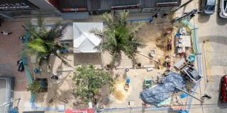 Foto de obras de malla vial en Barrios Unidos.