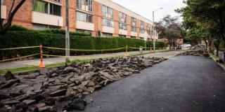 Foto de vía intervenida en la localidad de Usaquén.