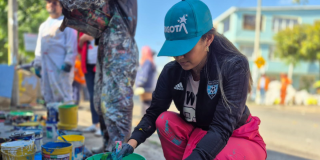 Foto de funcionarios del Distrito en operativo de limpieza