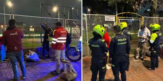 Foto de los operativos en el barrio La Estanzuela en el centro de Bogotá.