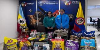 Foto de elementos entregados en la 'donatón' por los animales de Córdoba en Bogotá.