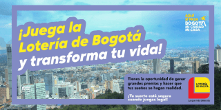 Pieza gráfica sobre la Lotería de Bogotá.