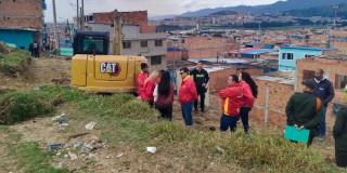 Foto de la ocupación ilegal con maquinaria en Ciudad Bolívar al sur de Bogotá 